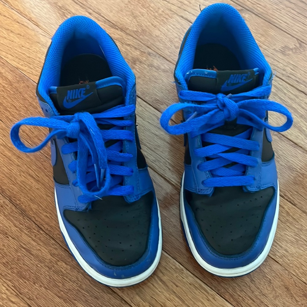 Cobalt blue and black Nike dunk low